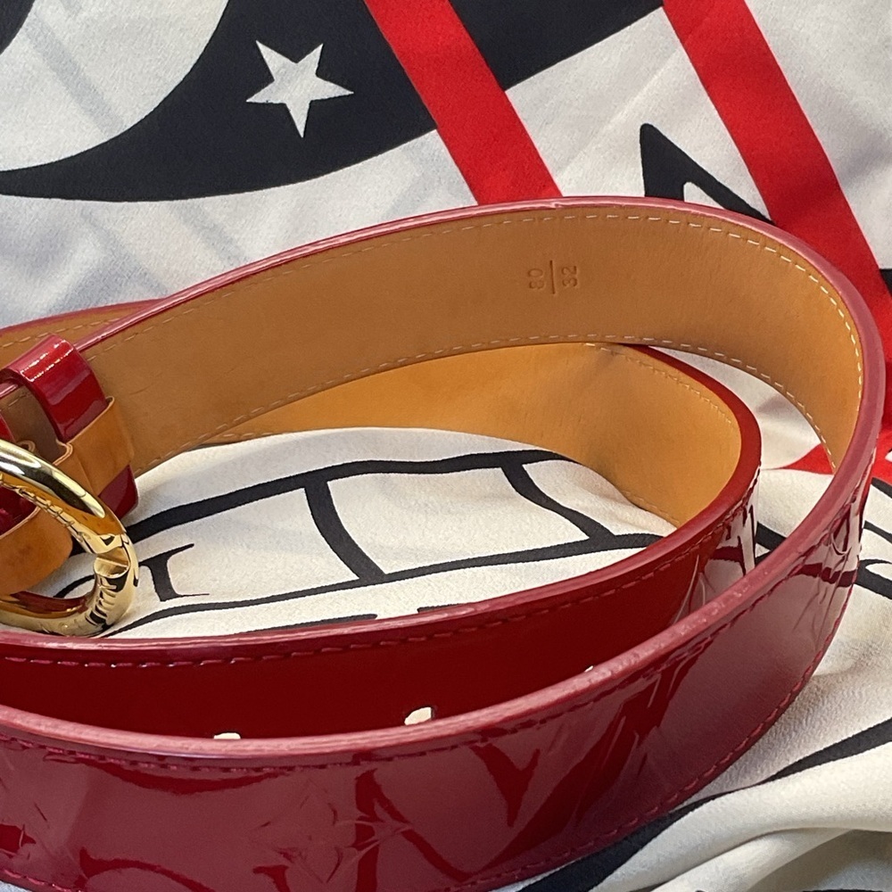Louis Vuitton Red Monogram Vernis Belt - Picture 9 of 12
